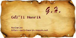 Gáli Henrik névjegykártya